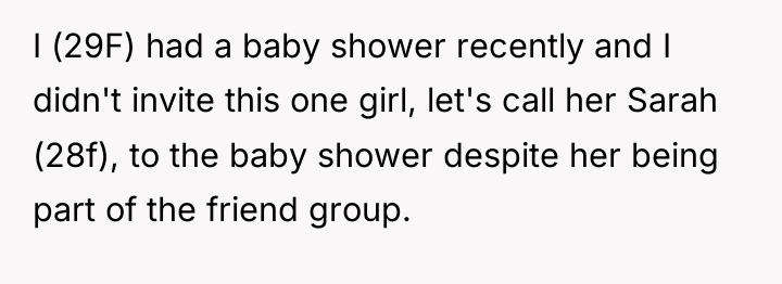 I (29F) had a baby shower recently and I didn't...
