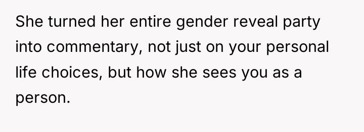 She turned her entire gender reveal party into commentary, not...