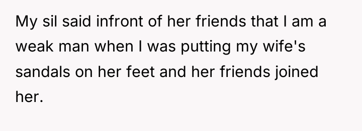 My sil said infront of her friends that I am...