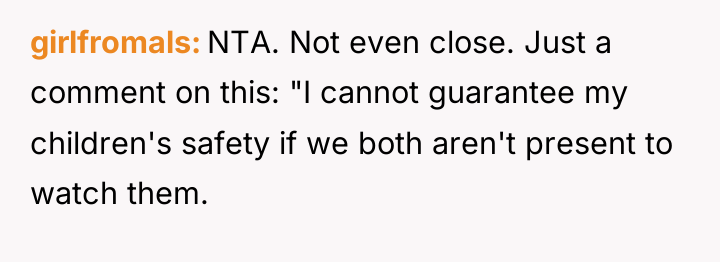 girlfromals NTA. Not even close. Just a comment on this:...