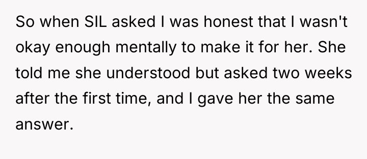 So when SIL asked I was honest that I wasn't...