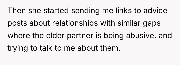 Then she started sending me links to advice posts about...