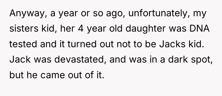 Anyway, a year or so ago, unfortunately, my sisters kid,...