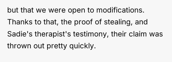 but that we were open to modifications. Thanks to that,...