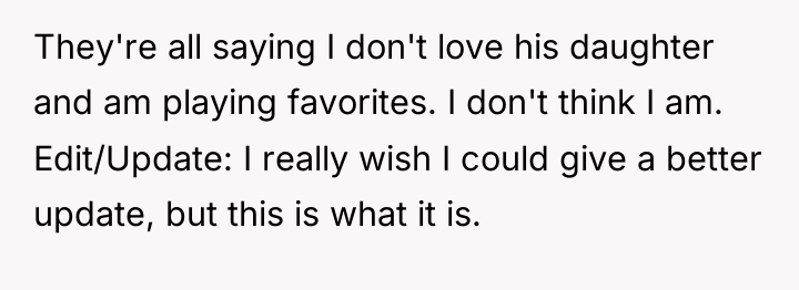 They're all saying I don't love his daughter and am...