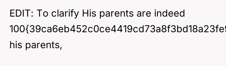 EDIT: To clarify His parents are indeed 100{39ca6eb452c0ce4419cd73a8f3bd18a23fe95ab4febb092bc2ab1b542eeea82f} his parents,