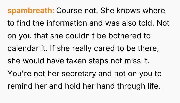 spambreath Course not. She knows where to find the information...