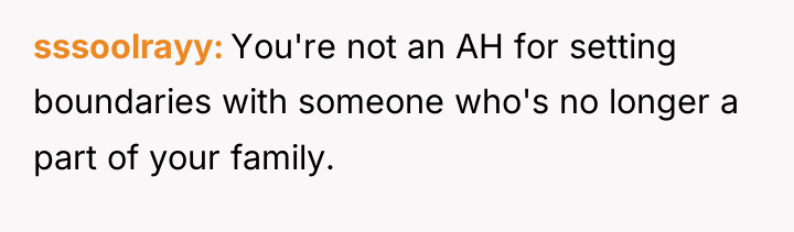 sssoolrayy You're not an AH for setting boundaries with someone...