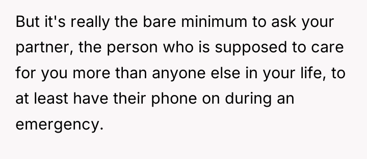 But it's really the bare minimum to ask your partner,...