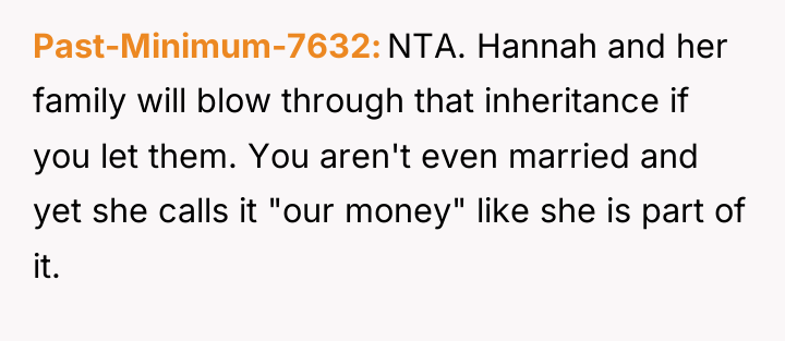 Past-Minimum-7632 NTA. Hannah and her family will blow through that...