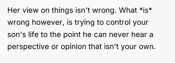 Her view on things isn't wrong. What *is* wrong however,...