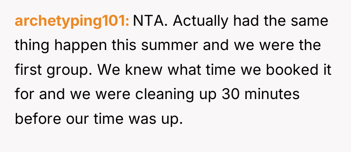 archetyping101 NTA. Actually had the same thing happen this summer...