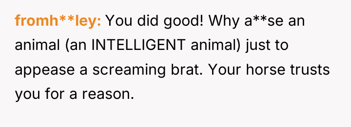 fromh**ley You did good! Why a**se an animal (an INTELLIGENT...