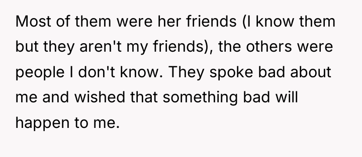 Most of them were her friends (I know them but...
