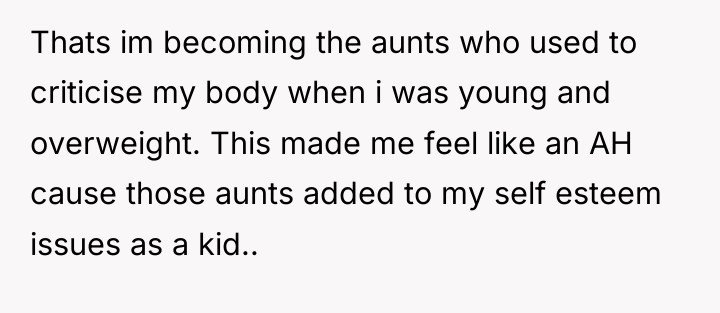 Thats im becoming the aunts who used to criticise my...