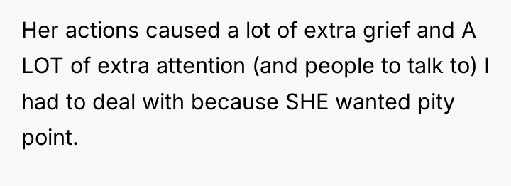 Her actions caused a lot of extra grief and A...