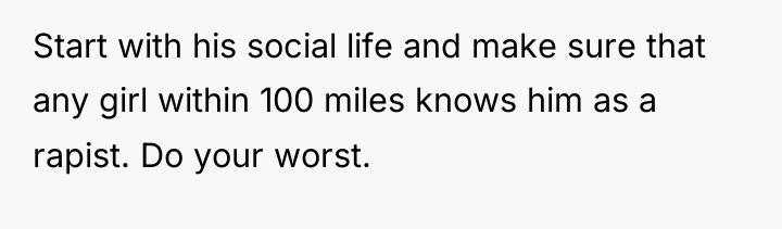 Start with his social life and make sure that any...
