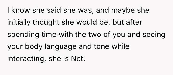 I know she said she was, and maybe she initially...