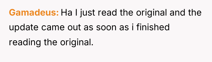 Gamadeus Ha I just read the original and the update...