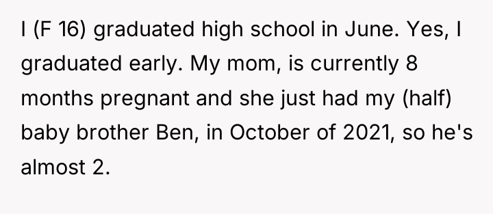 I (F 16) graduated high school in June. Yes, I...