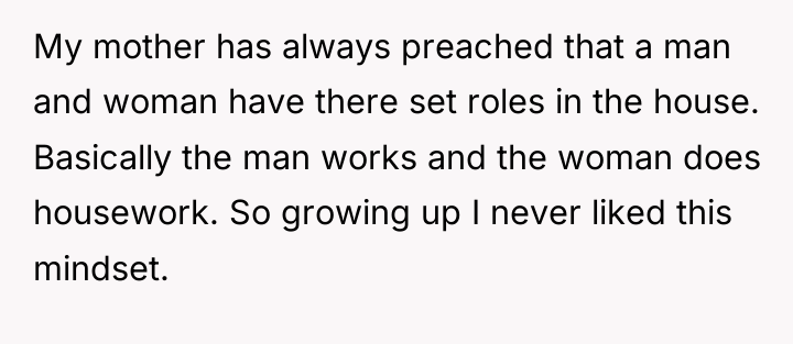 My mother has always preached that a man and woman...