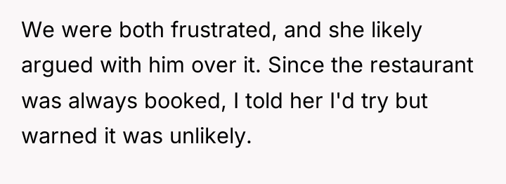 We were both frustrated, and she likely argued with him...