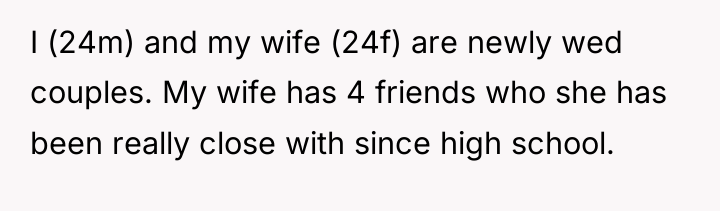 I (24m) and my wife (24f) are newly wed couples....