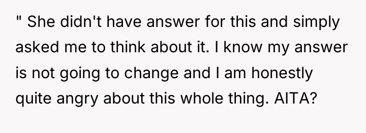 " She didn't have answer for this and simply asked...