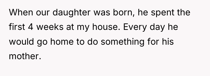 When our daughter was born, he spent the first 4...