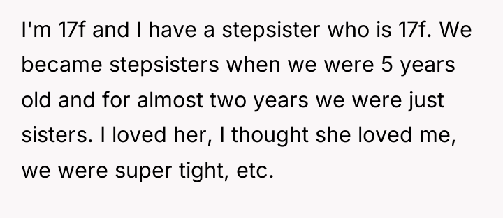 I'm 17f and I have a stepsister who is 17f....