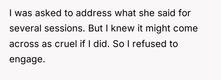 I was asked to address what she said for several...