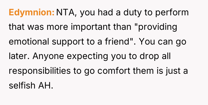 Edymnion NTA, you had a duty to perform that was...