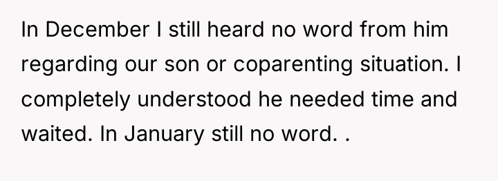 In December I still heard no word from him regarding...