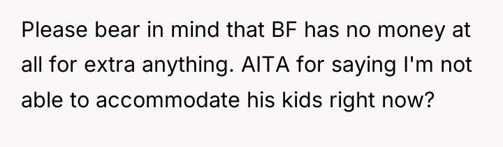 Please bear in mind that BF has no money at...