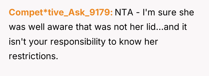 Compet*tive_Ask_9179 NTA - I'm sure she was well aware that...