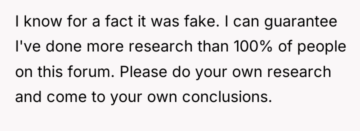 I know for a fact it was fake. I can...