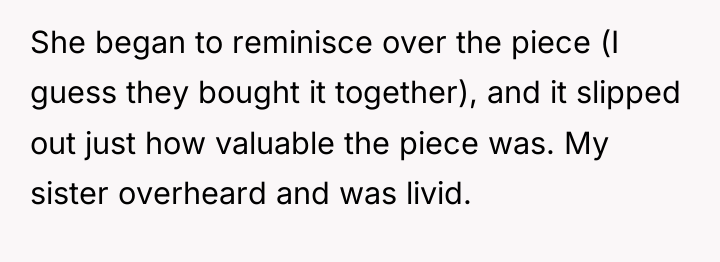 She began to reminisce over the piece (I guess they...