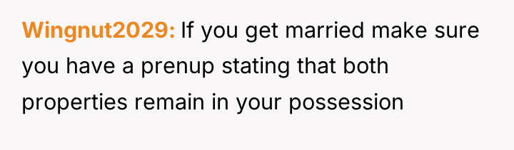 Wingnut2029 If you get married make sure you have a...