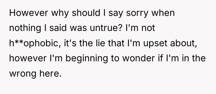 However why should I say sorry when nothing I said...