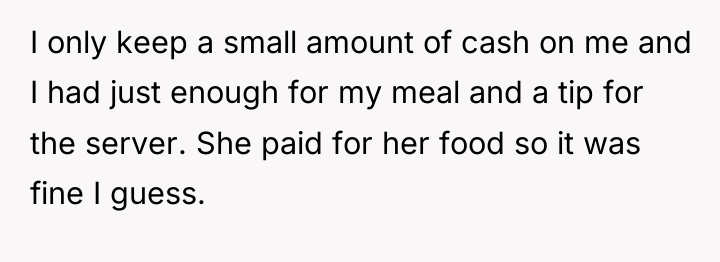 I only keep a small amount of cash on me...