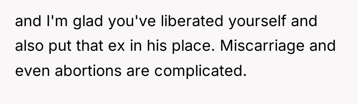 and I'm glad you've liberated yourself and also put that...