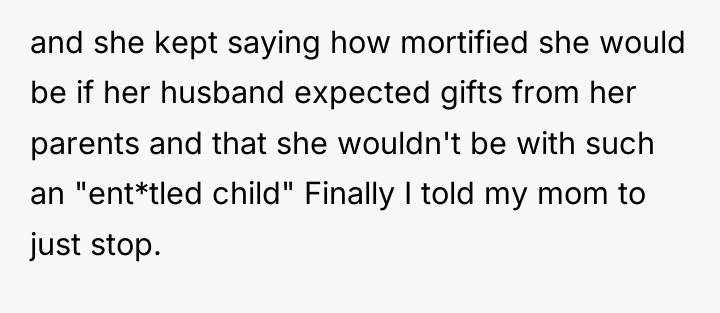 and she kept saying how mortified she would be if...