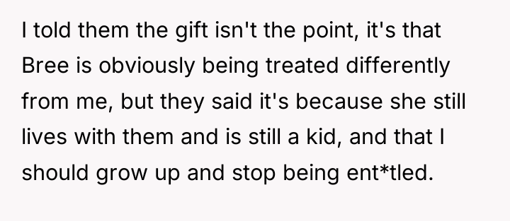 I told them the gift isn't the point, it's that...