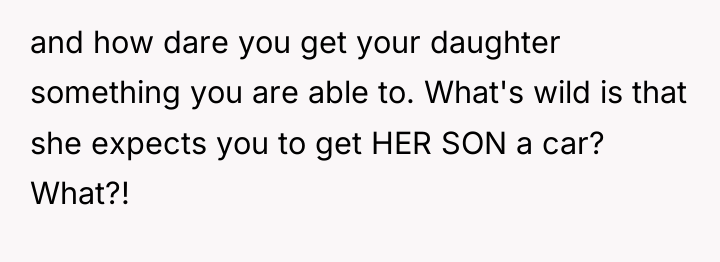 and how dare you get your daughter something you are...