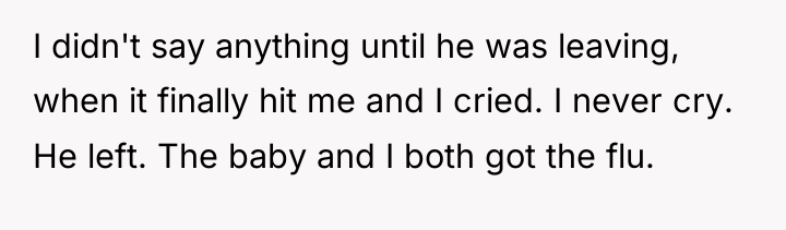 I didn't say anything until he was leaving, when it...