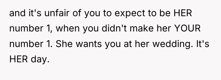 and it's unfair of you to expect to be HER...