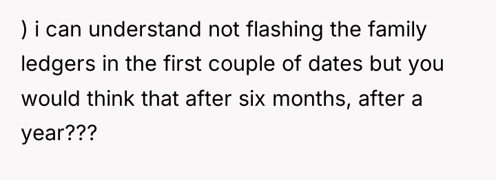) i can understand not flashing the family ledgers in...