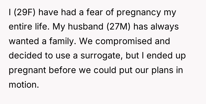 I (29F) have had a fear of pregnancy my entire...