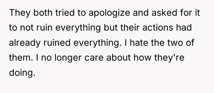 They both tried to apologize and asked for it to...