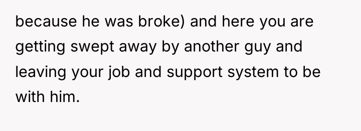 because he was broke) and here you are getting swept...